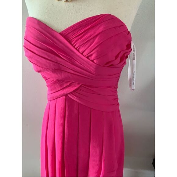 Pink strapless dress size 2 David’s Bridal - Picture 4 of 6